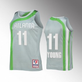 Atlanta Hawks Trae Young Hardwood Classics #11 Sliver NBA 75th Jersey