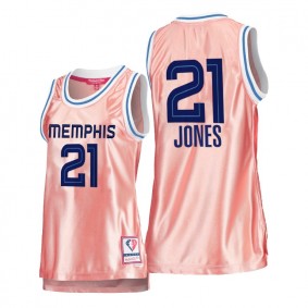 Hot Lady's Memphis Grizzlies #21 Tyus Jones Pink Rose Gold Jersey 75th Anniversary