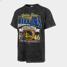 Golden State Warriors 75th Anniversary City Edition T-Shirt Black Mineral Wash Vintage Tubular Tee