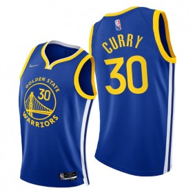 Warriors Stephen Curry 2021-22 75th Diamond Anniversary Jersey Royal