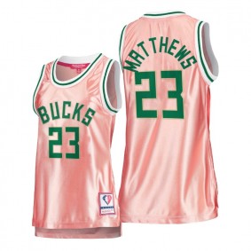 Wesley Matthews Milwaukee Bucks Rose Gold Jersey 75th Anniversary Pink Women's