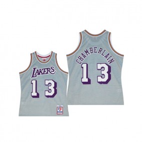 Wilt Chamberlain Los Angeles Lakers #13 Silver Retro 75th Jersey Classic