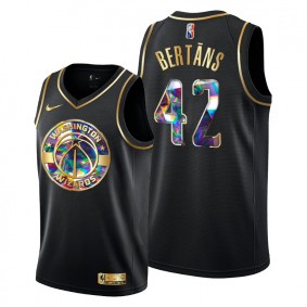 Wizards #42 Davis Bertans Black Golden Diamond Edition Jersey 75th Anniversary