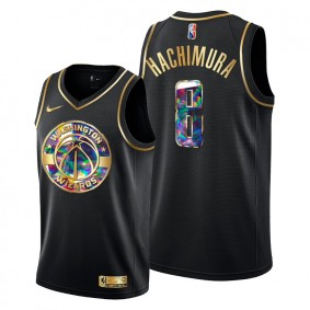 Wizards #8 Rui Hachimura Black Golden Diamond Edition Jersey 75th Anniversary