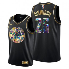 Wizards #26 Spencer Dinwiddie Black Golden Diamond Edition Jersey 75th Anniversary