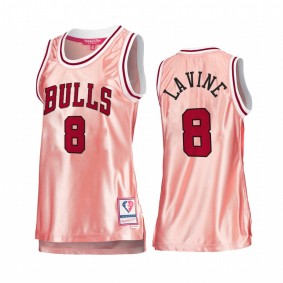Zach LaVine Chicago Bulls Rose Gold Jersey #8 Pink 75th Anniversary Women's Tank